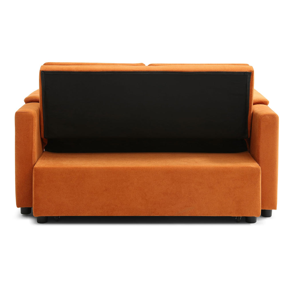 Orange Velvet Sleeper Sofa T242