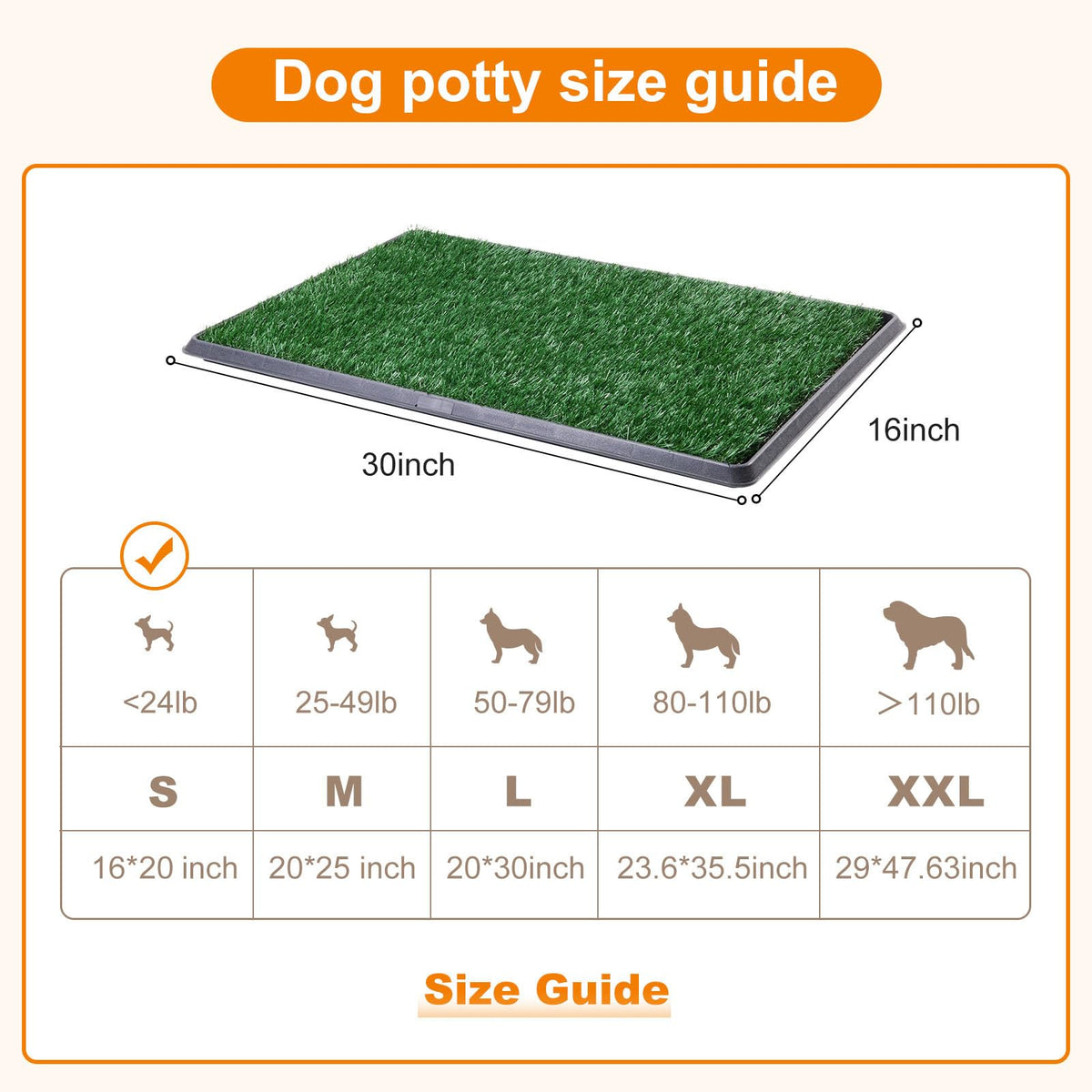 Dog Grass Pad with Tray 16x20in K806