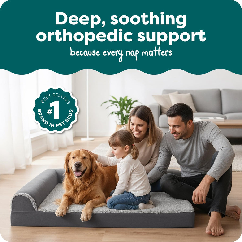 Orthopedic Dog Bed with Removable Bolsters & Washable Cover S937829