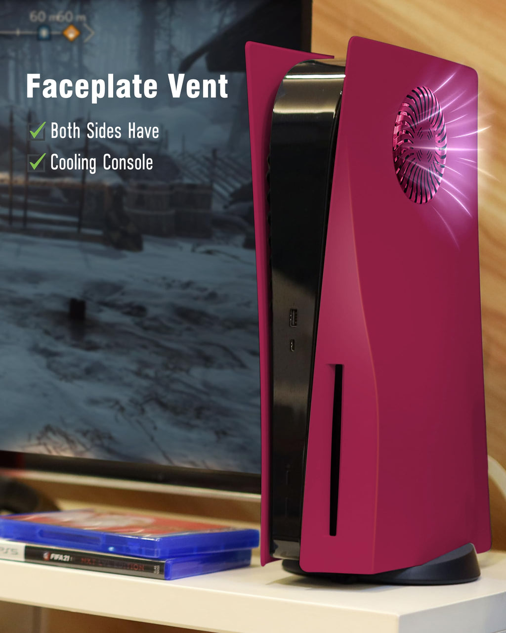 Cosmic Red Vented Faceplate for PS5 Disc Edition U3826