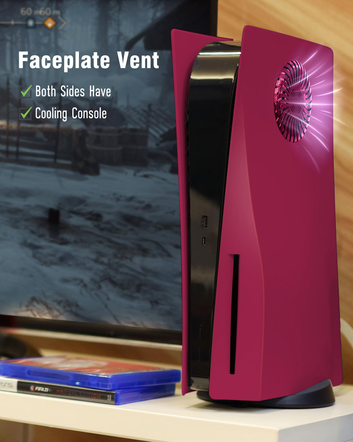 Cosmic Red Vented Faceplate for PS5 Disc Edition U3826