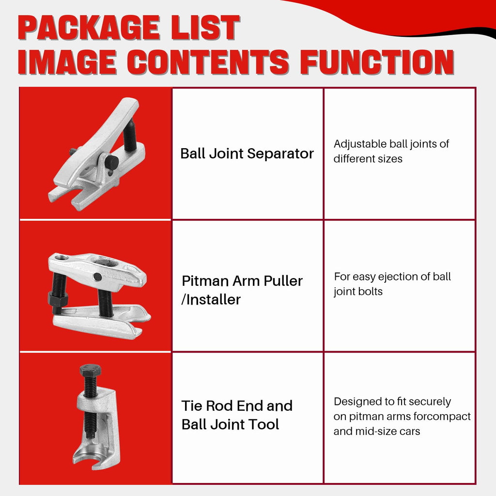 Heavy Duty Disc Brake Caliper Tool Set & Ball Joint Separator Tool Kit K11881