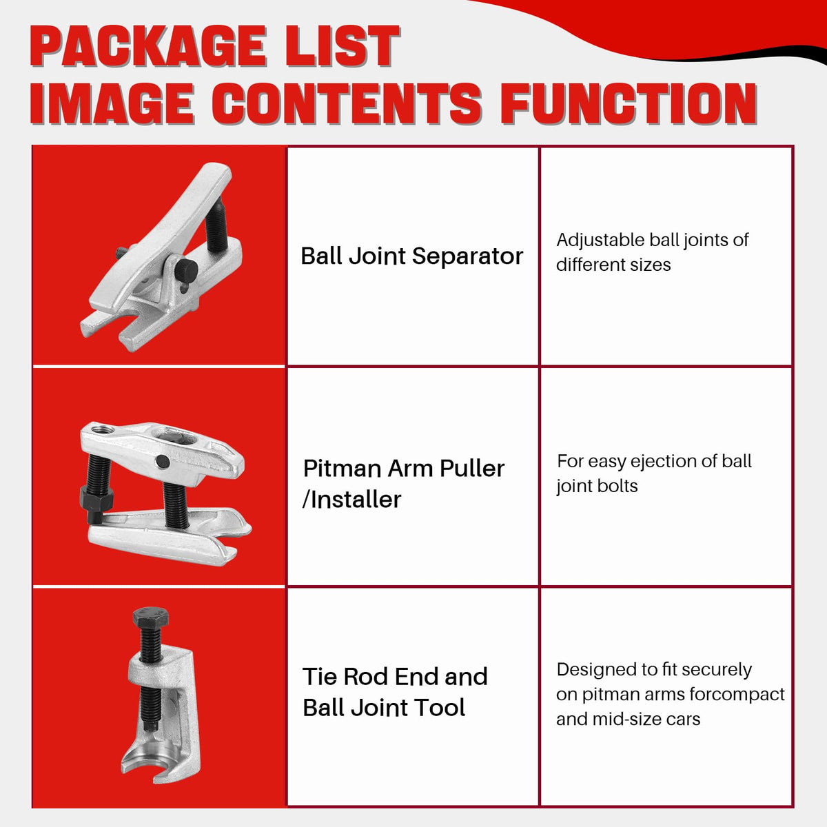 Heavy Duty Disc Brake Caliper Tool Set & Ball Joint Separator Tool Kit K11881