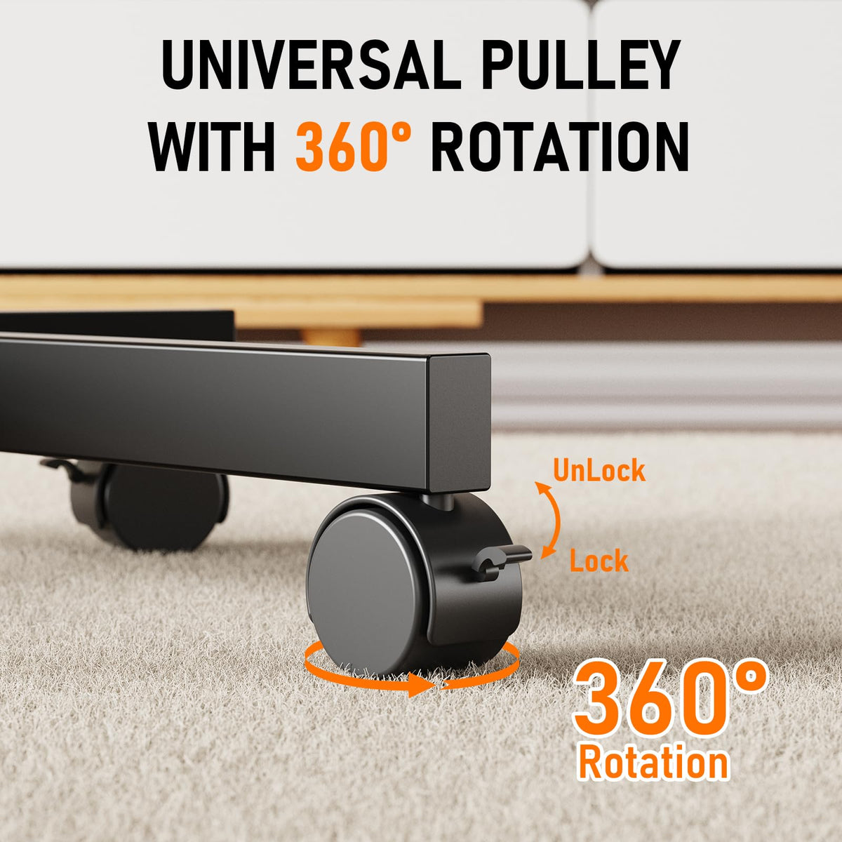 Rolling TV Stand with Locking Wheels, Black N39031