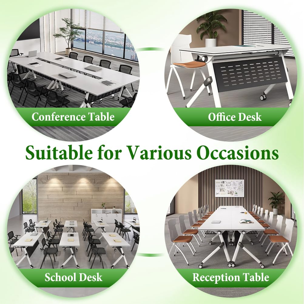 Folding Training Table with Glass Holder 2 Pack A834804