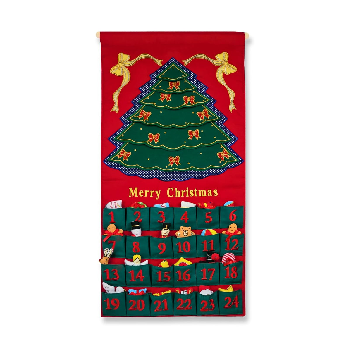 Christmas Advent Calendar with 24 Cloth Ornaments C9629