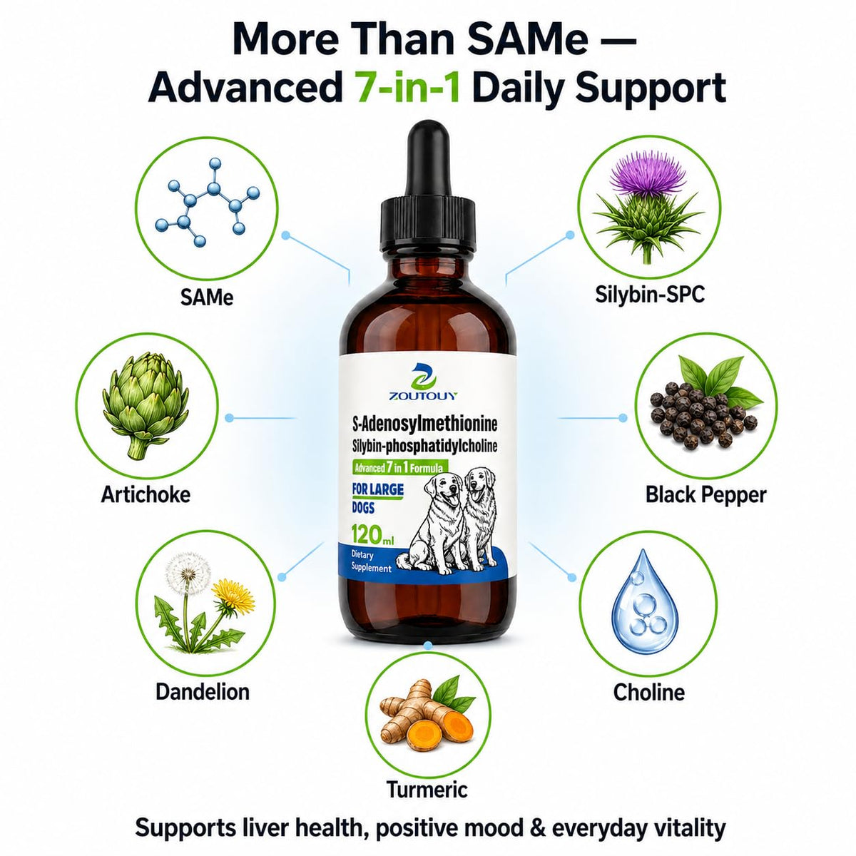 Dog Liver Supplement with Silybin, Milk Thistle, 120ml I325209
