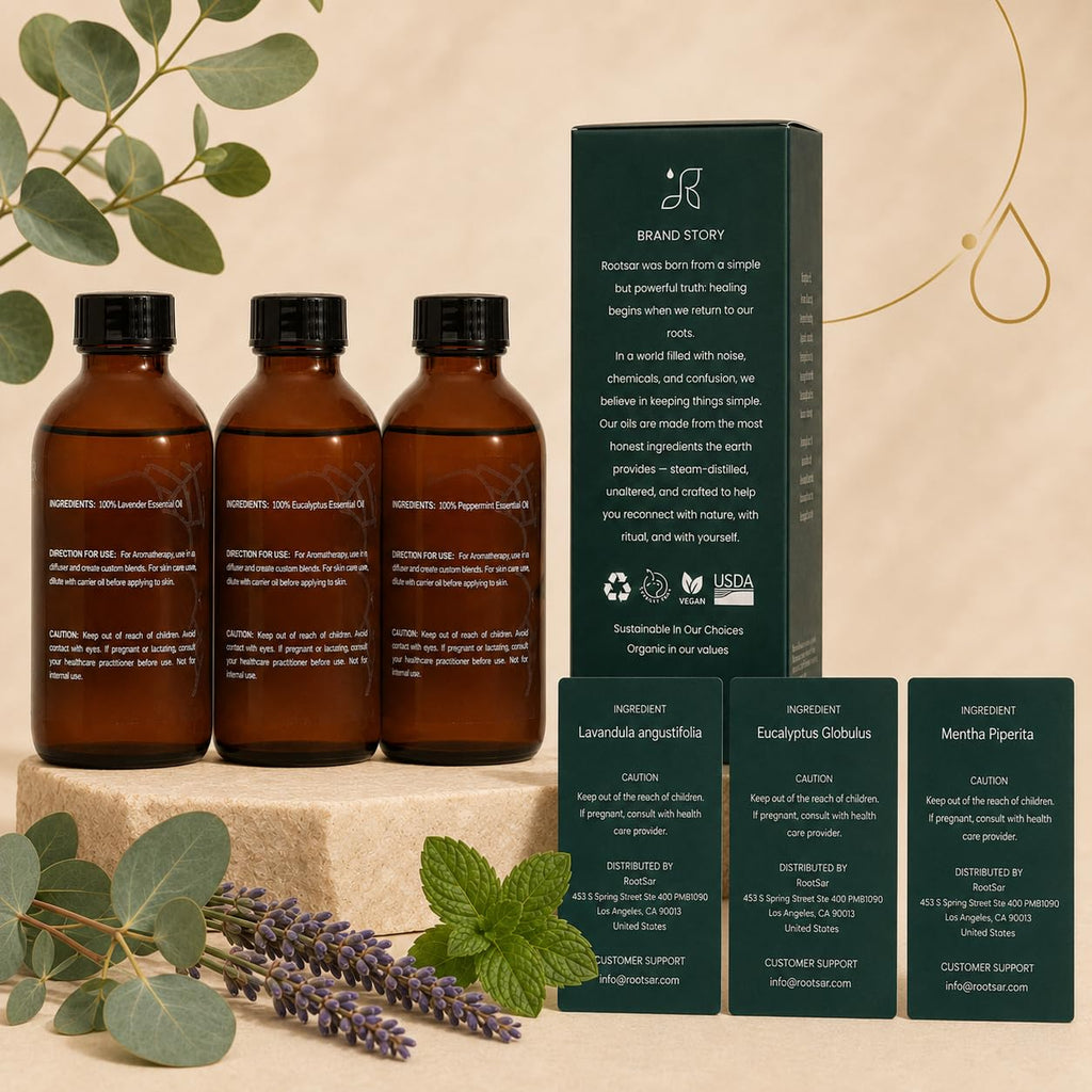 Pure Essential Oils Pack of 3 Lavender Peppermint Eucalyptus 4 Fl Oz Z386356