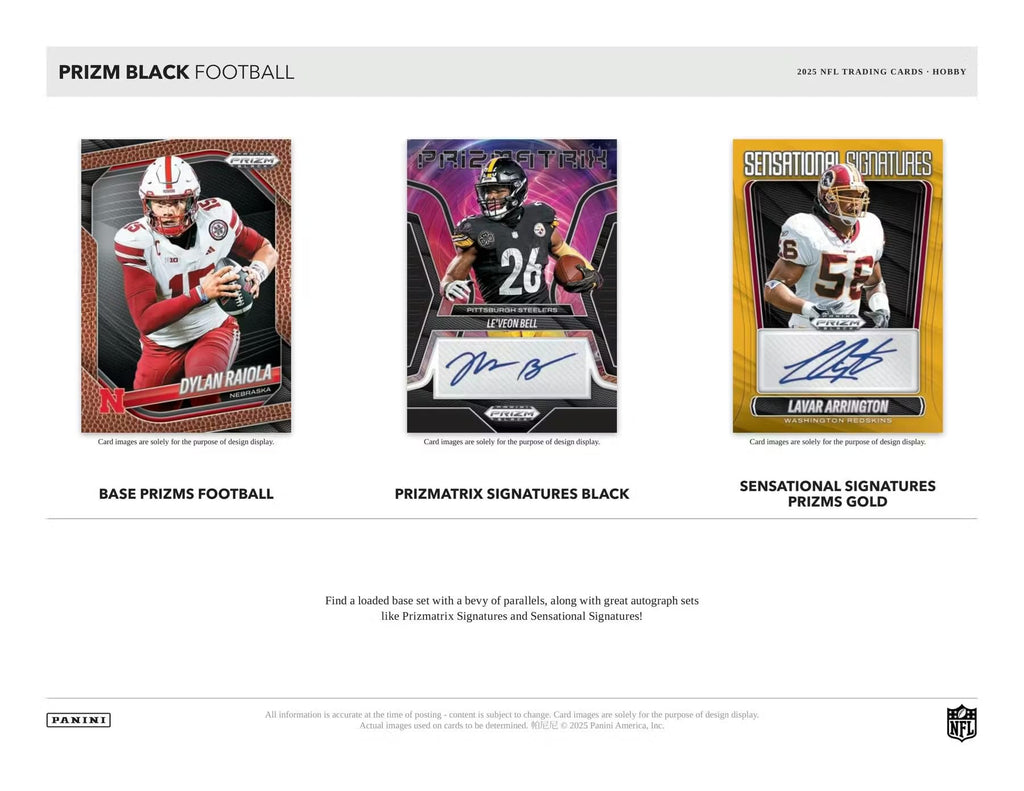 2025 Panini Prizm Black Football Trading Card Box W478477