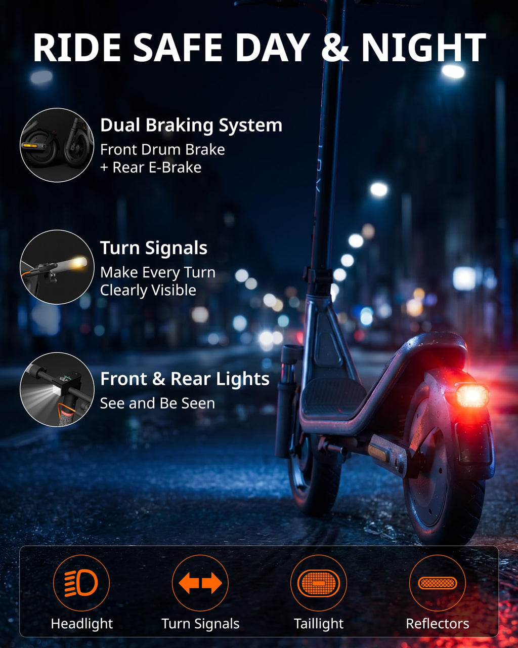 Electric Scooter for Adults, 20 MPH, 750W Peak Motor, 12" Tubeless Tires, Foldable V534