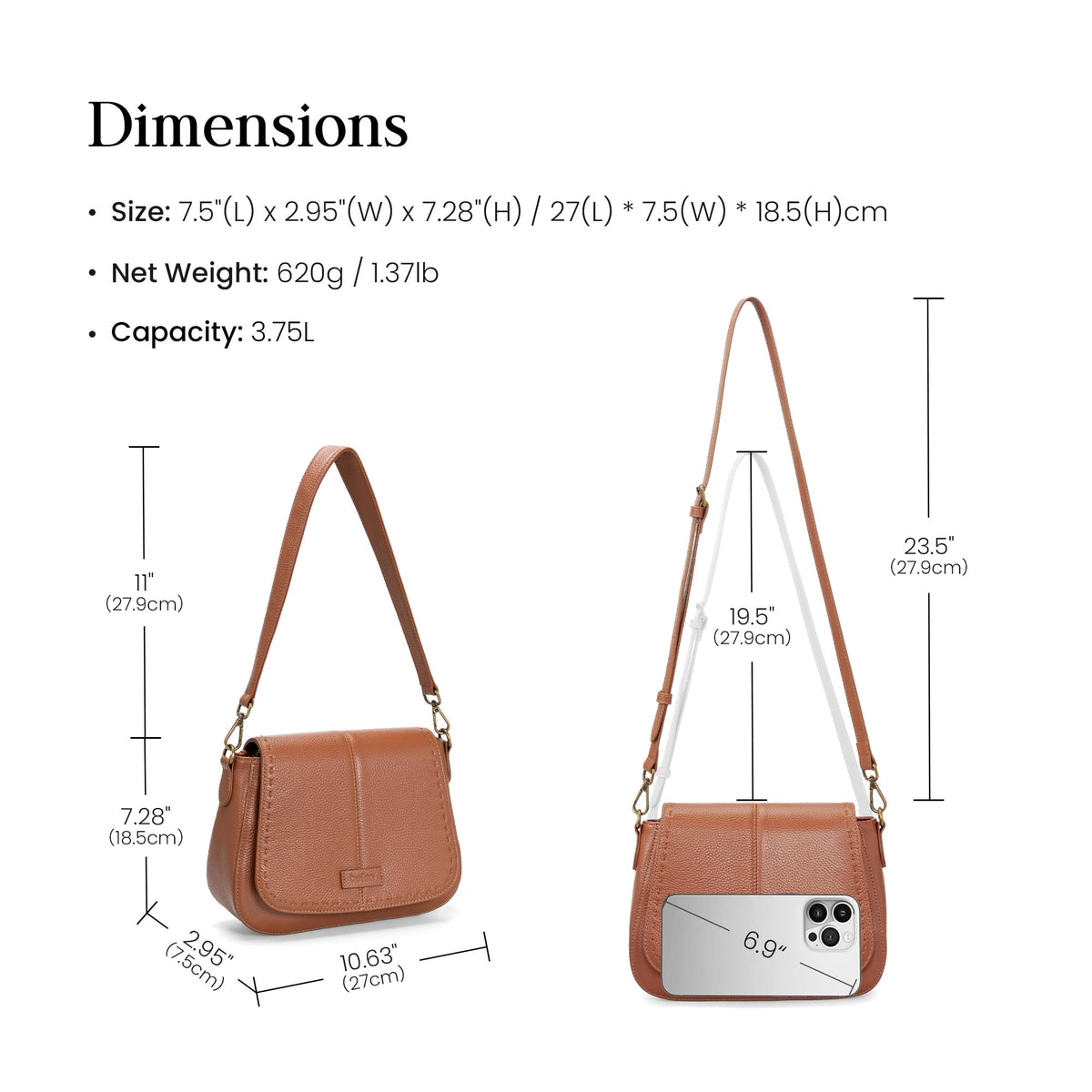 Genuine Leather RFID Blocking Crossbody Bag D198