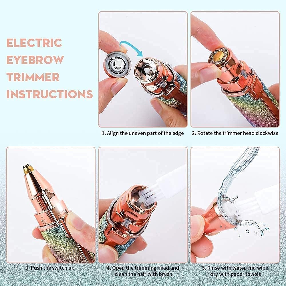 Portable Eyebrow Trimmer Electric Trimmer with Light J4932