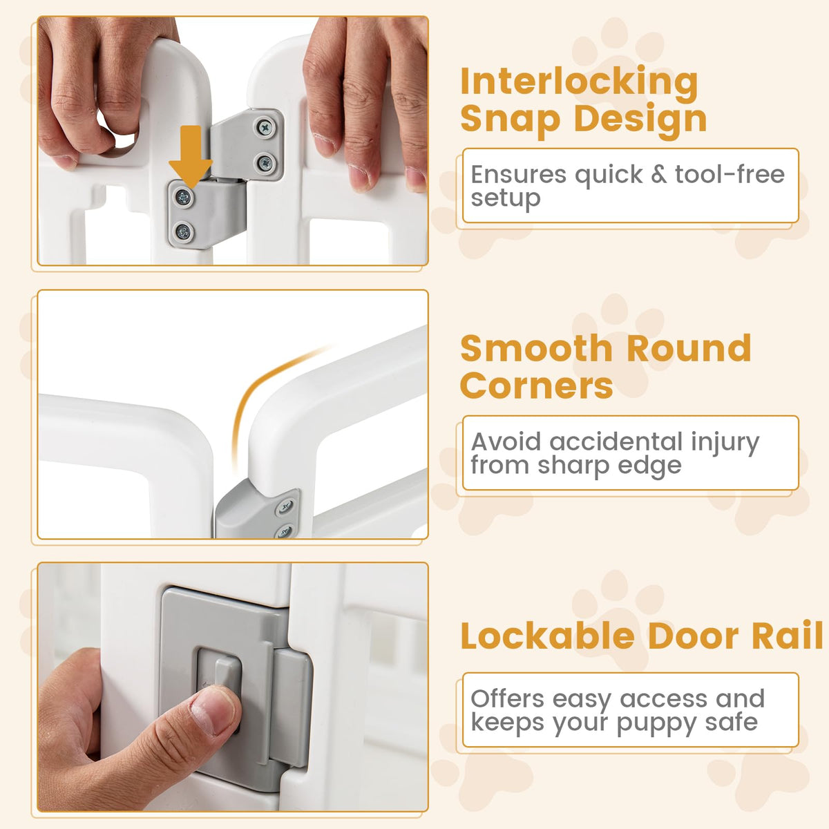 16 Panel 32''H Plastic Dog Playpen with Lockable Door H52533