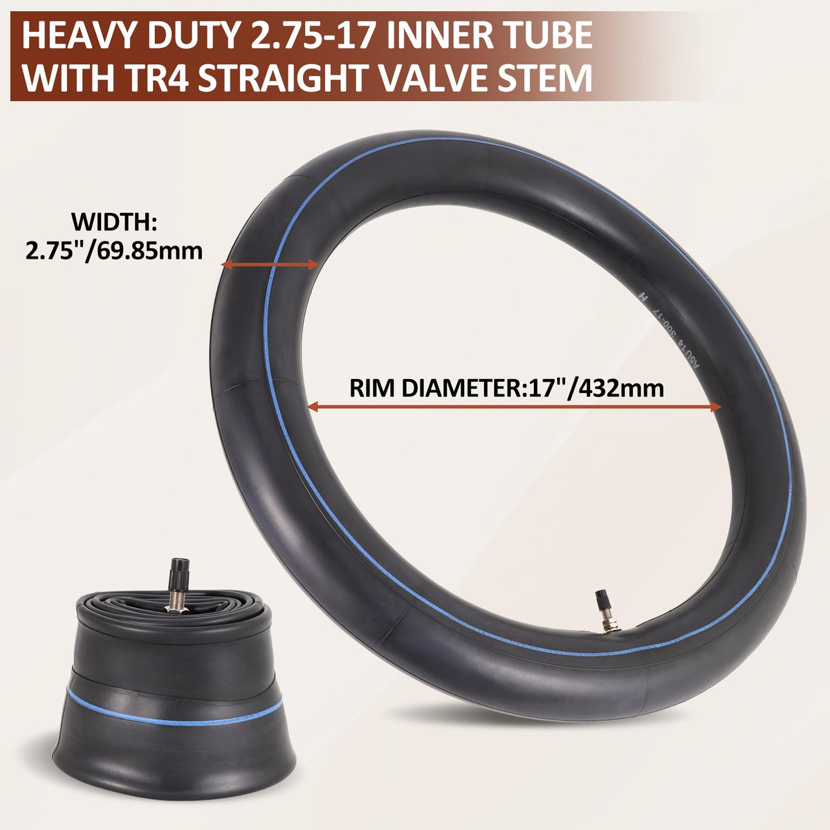 70/100-17 Tire and Inner Tube Set U822