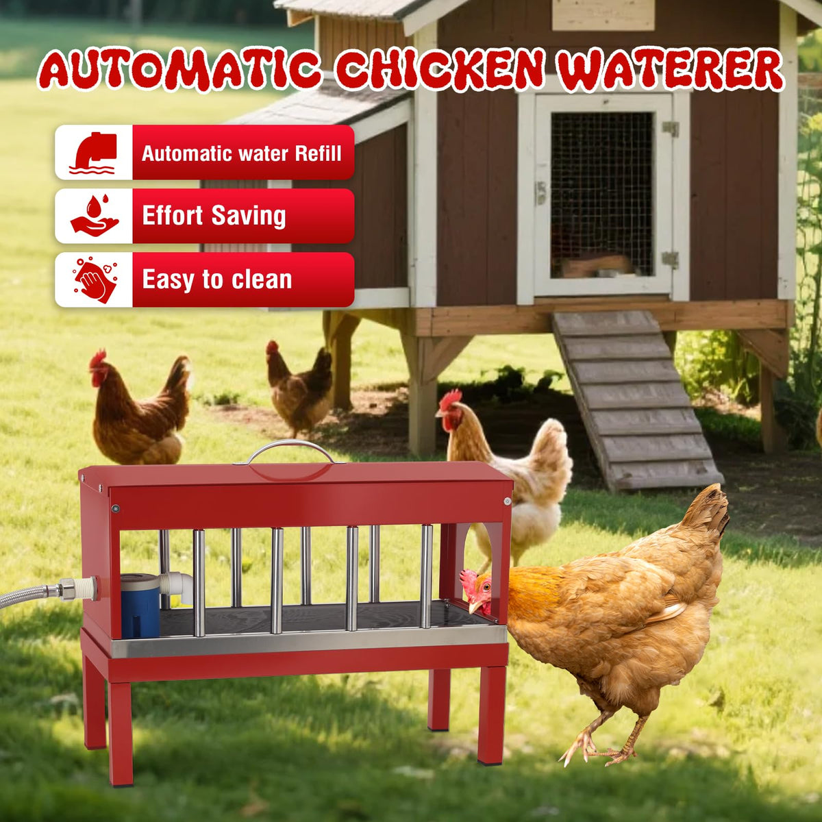 Stainless Steel Automatic Chicken Waterer B190624
