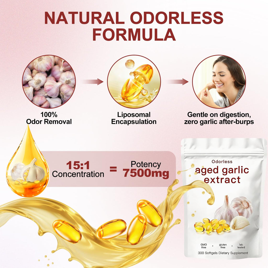 Odorless Garlic Supplement 300 Count Softgels M376653