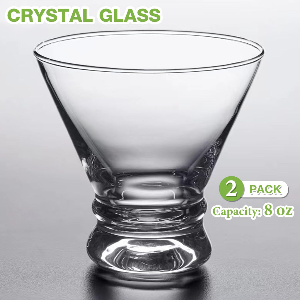 2 Pack 8 Ounce Stemless Martini Glasses I53171