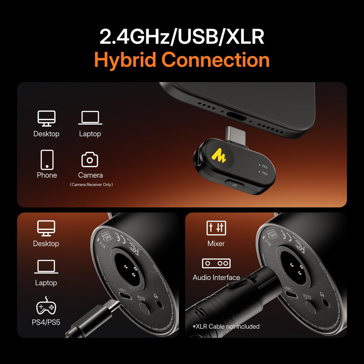 Hybrid Wireless Podcast Microphone H893