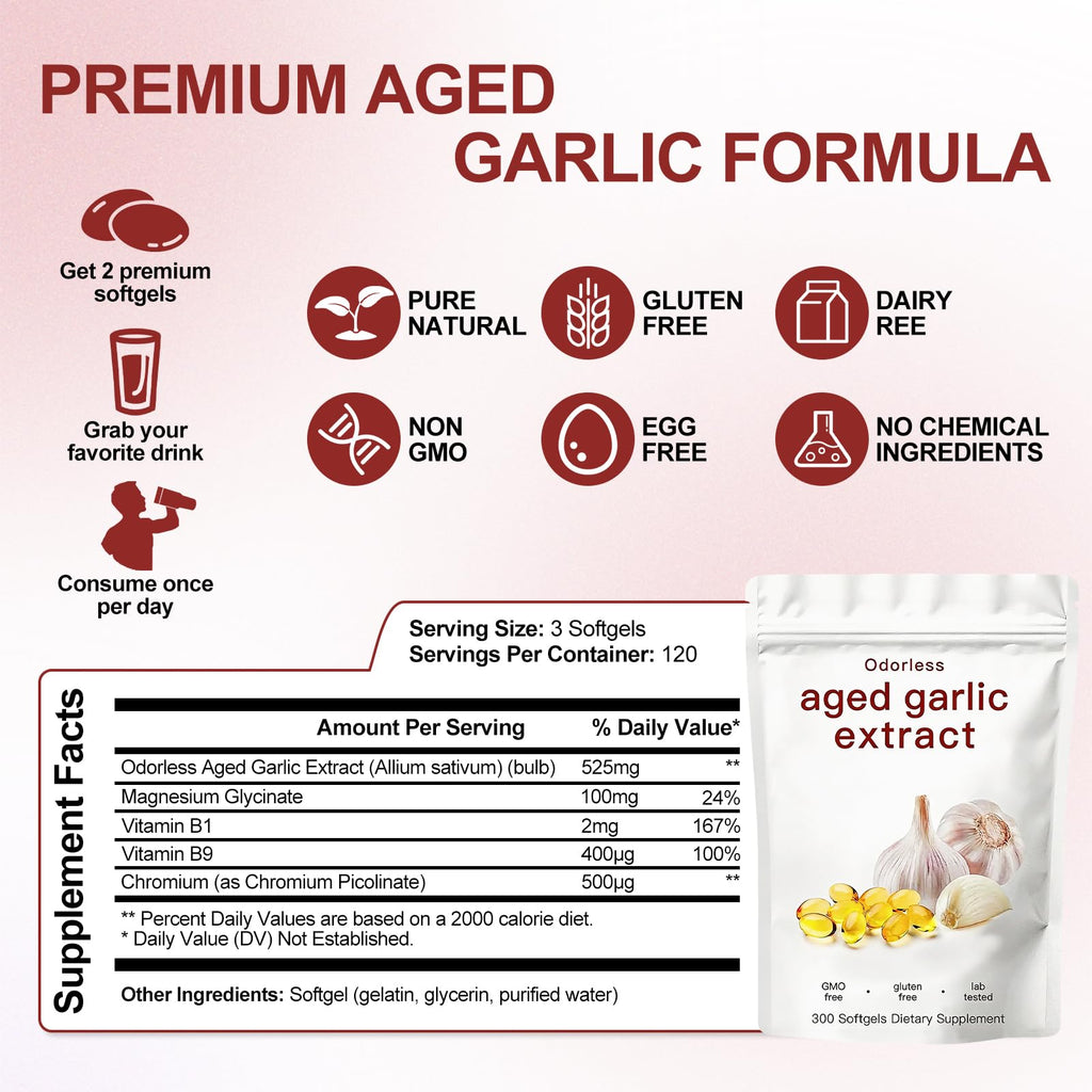 Odorless Garlic Supplement 300 Count Softgels M376653