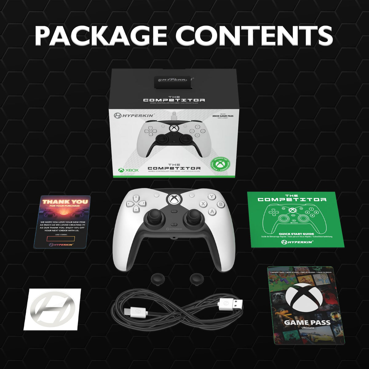 White Wired Controller with Hall Effect Joysticks Y14770