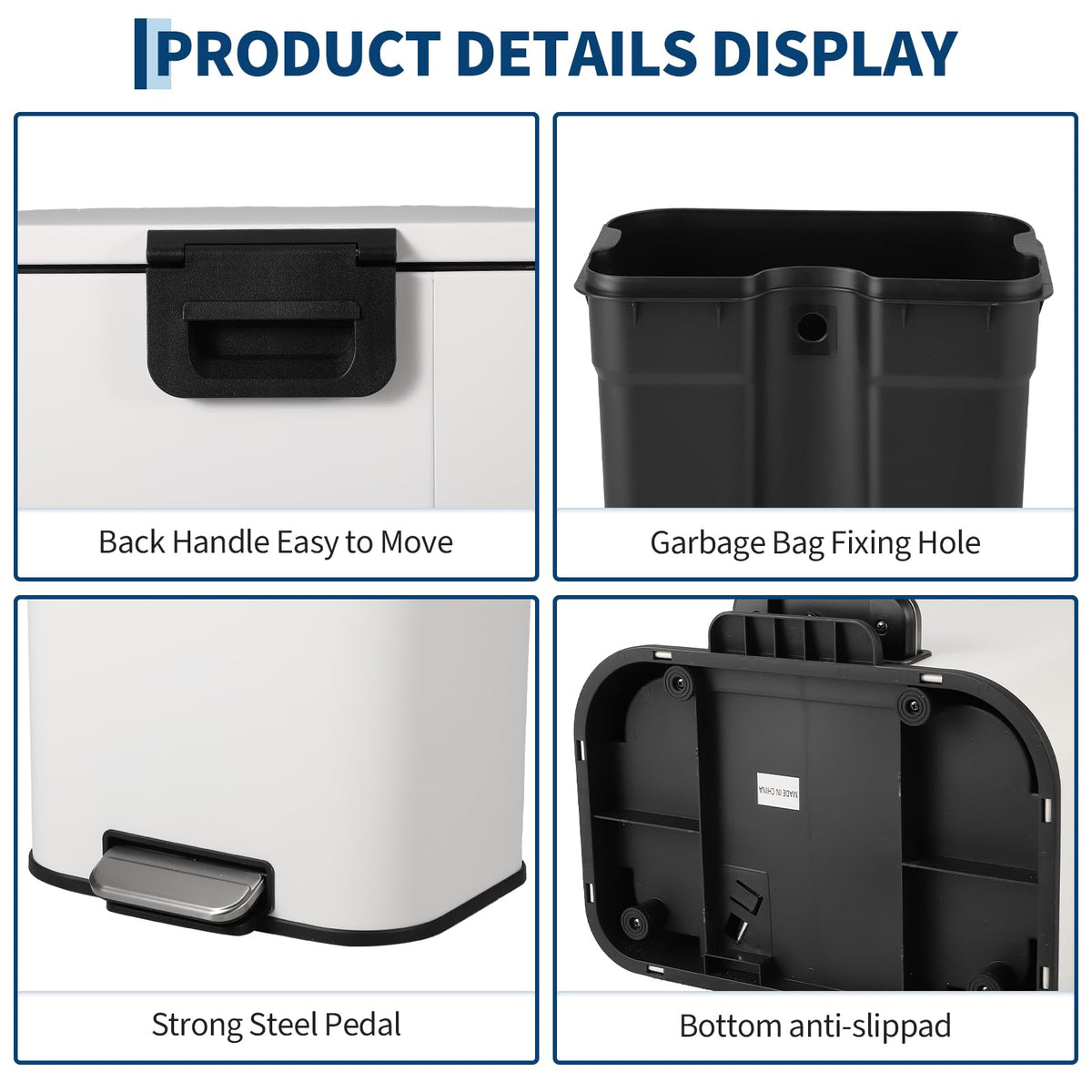 Stainless Steel 50L Trash Can A165