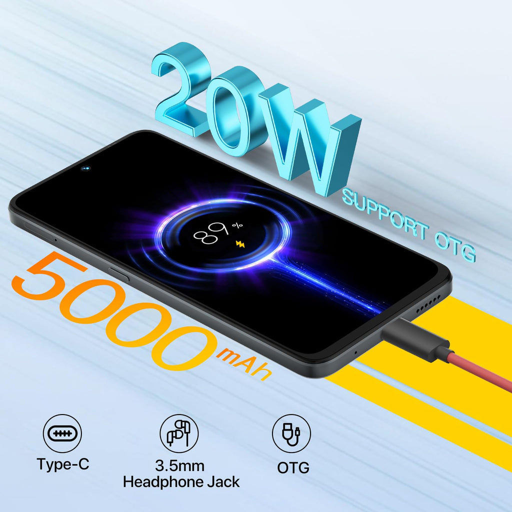 5G Dual SIM Unlocked Cell Phone, 6.8" HD+ 120Hz Display, 256GB, 50MP Camera, Black B287