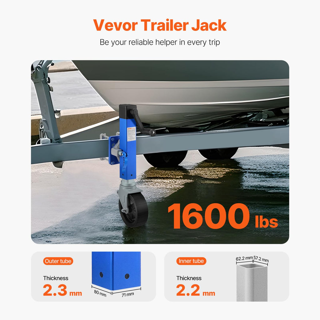 1600 lbs Swivel Trailer Jack with Wheel N896