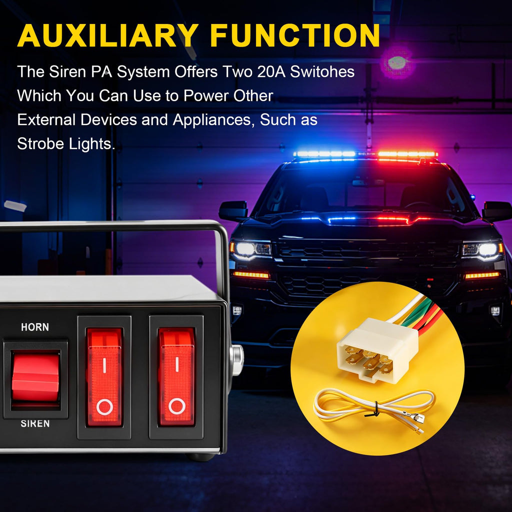 Police Siren PA System with Handheld Mic W454088
