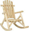 Log Pine and Fir Wood Rocking Chair with Armrest Q947