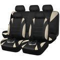 Waterproof Car Seat Covers Full Set Black and Beige K77725