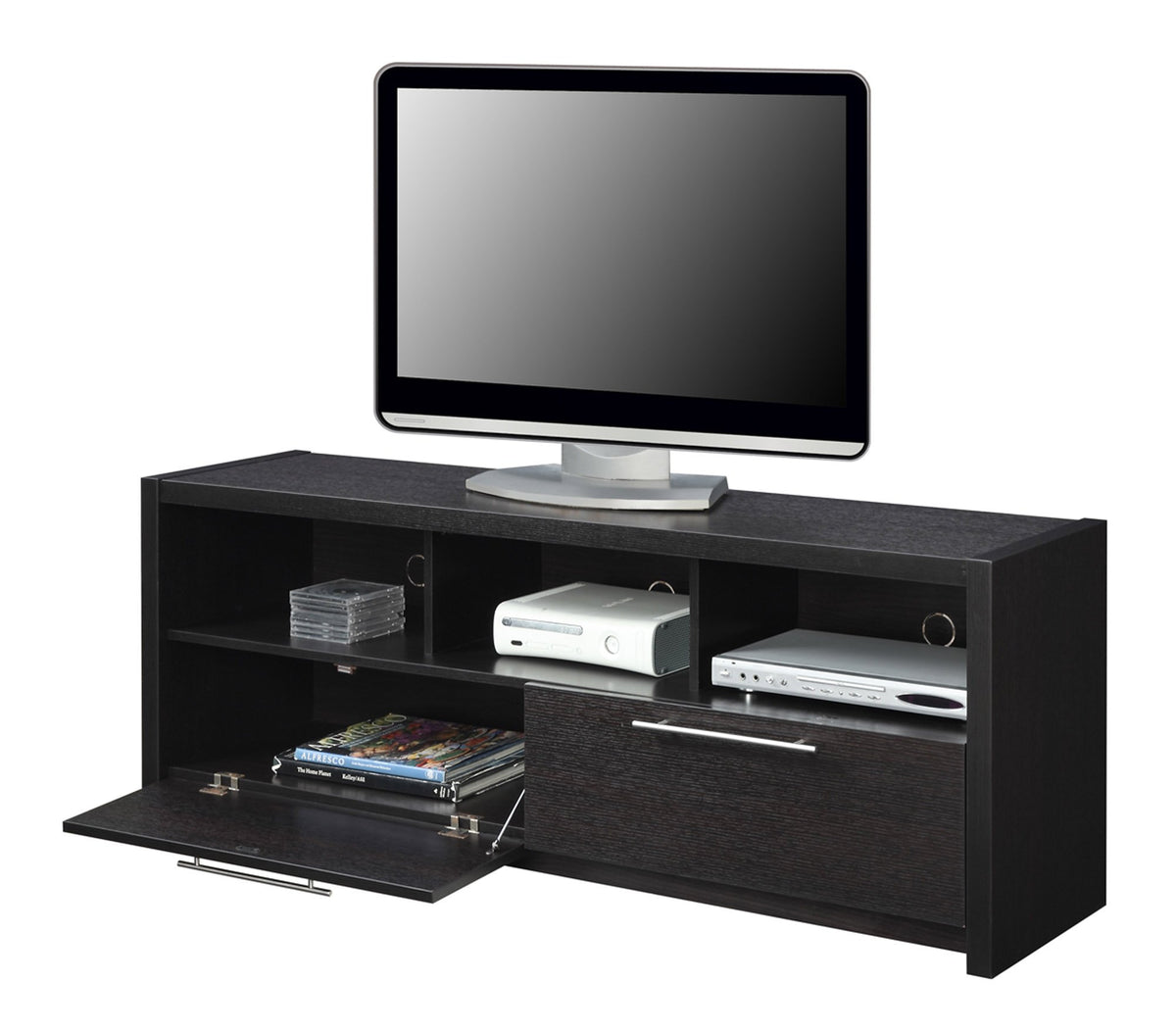 Espresso TV Stand with Storage Cabinets & Shelves T46272