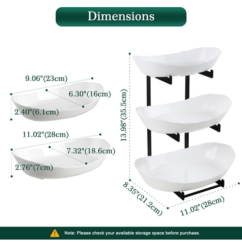 3 Tier White Plastic Fruit Bowl S74431
