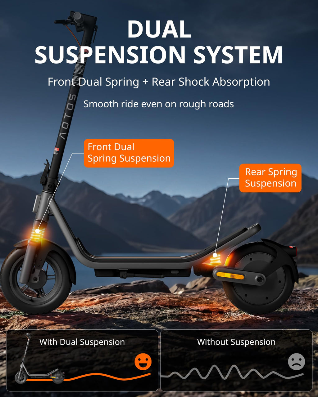 Electric Scooter for Adults, 20 MPH, 750W Peak Motor, 12" Tubeless Tires, Foldable V534