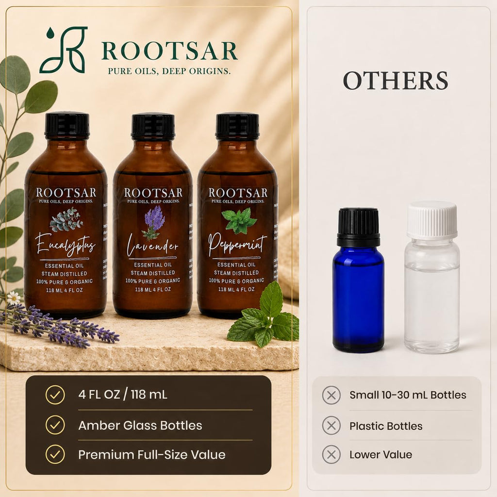 Pure Essential Oils Pack of 3 Lavender Peppermint Eucalyptus 4 Fl Oz Z386356