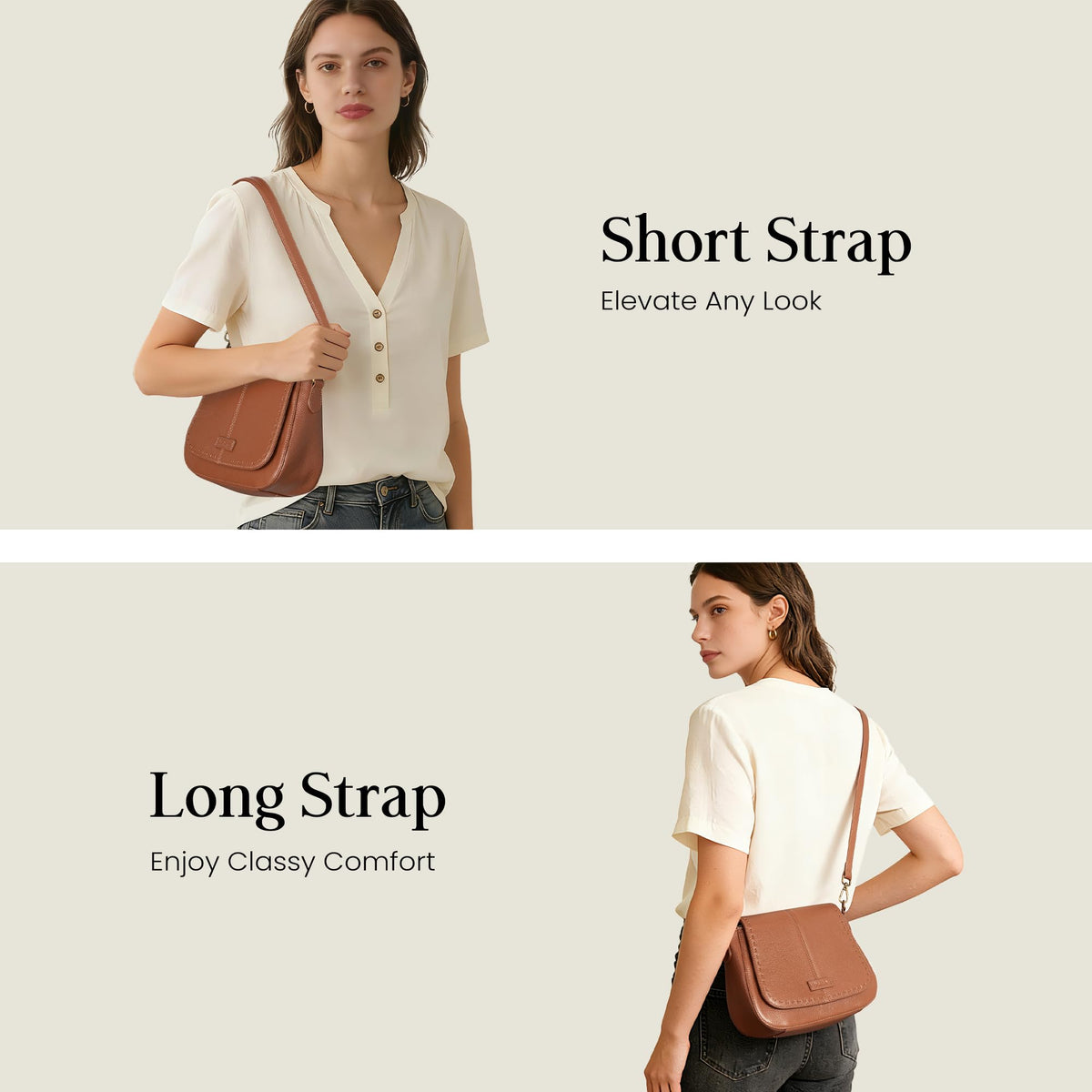 Genuine Leather RFID Blocking Crossbody Bag D198