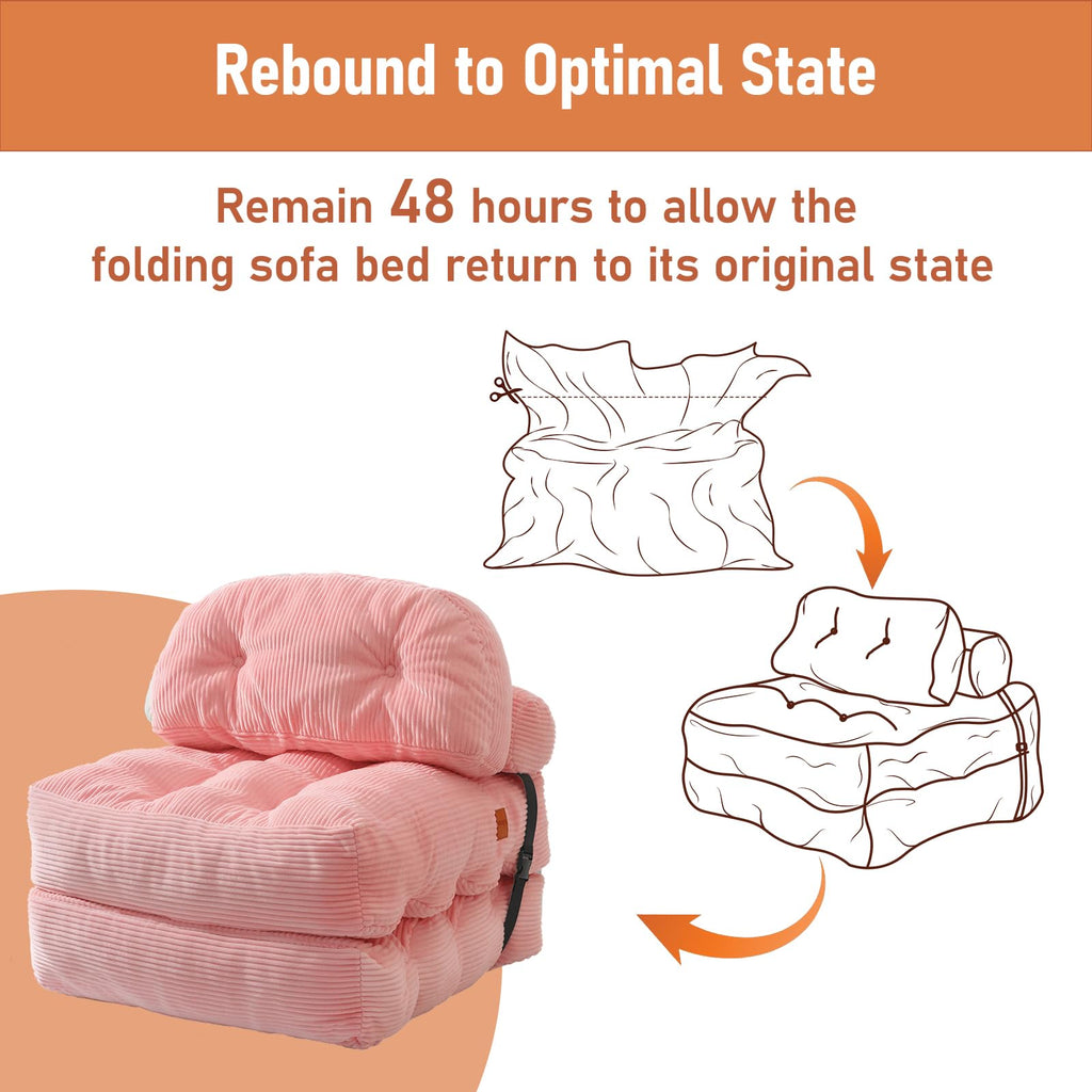 Folding Convertible Sofa Bed with Pillow L9352