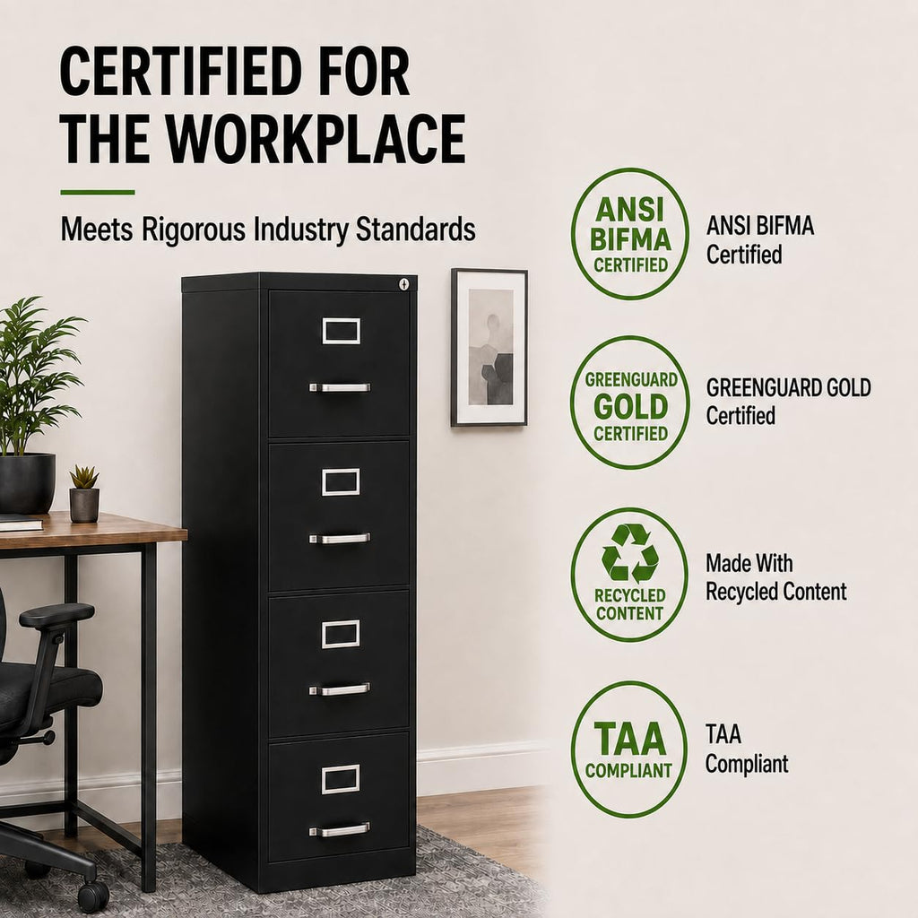 4 Drawer Metal Vertical Filing Cabinet H584