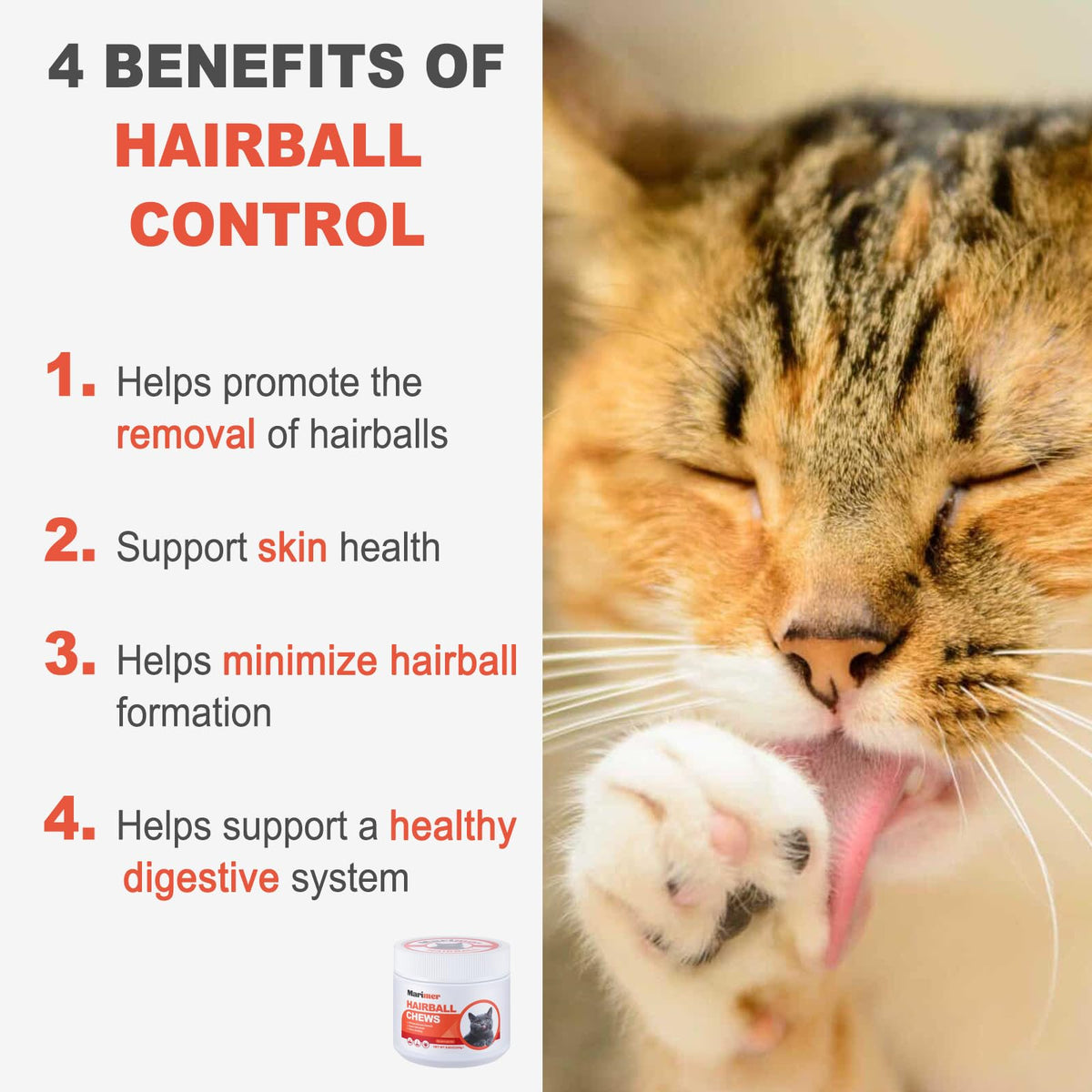 Hairball Control Soft Chews for Cats, Chicken Flavor, 100 Count H9786
