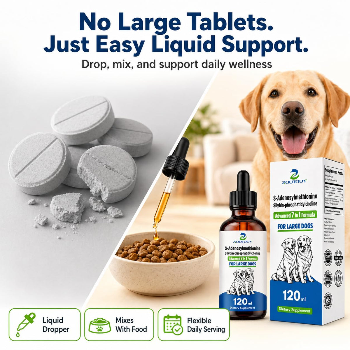 Dog Liver Supplement with Silybin, Milk Thistle, 120ml I325209