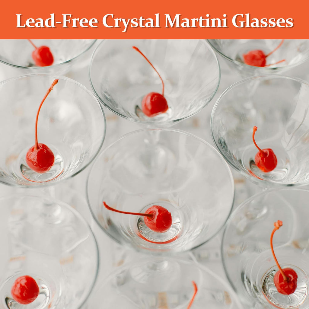 9 oz Handmade Crystal Martini Glasses Set of 4 Q746022