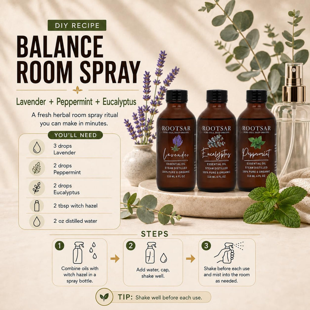 Pure Essential Oils Pack of 3 Lavender Peppermint Eucalyptus 4 Fl Oz Z386356