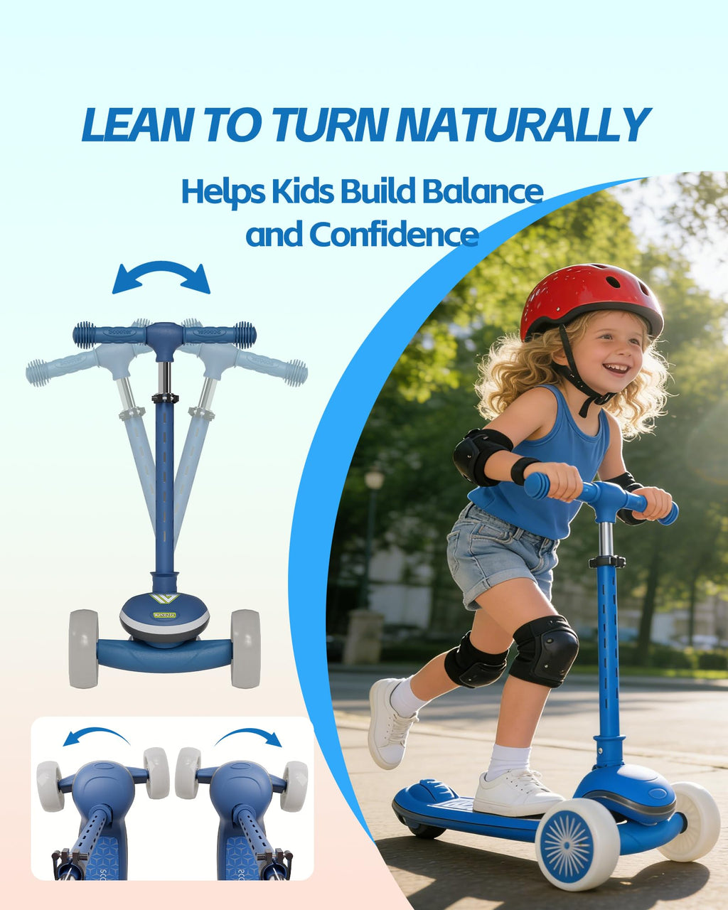 3 Wheel Kids Scooter with Light-Up Wheels U56269