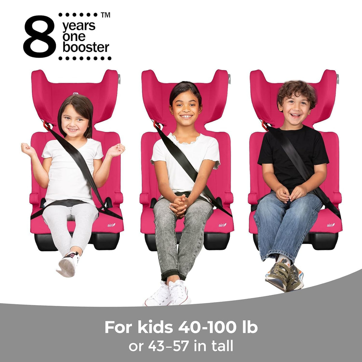 Pink Foldable High Back Booster Seat B1911
