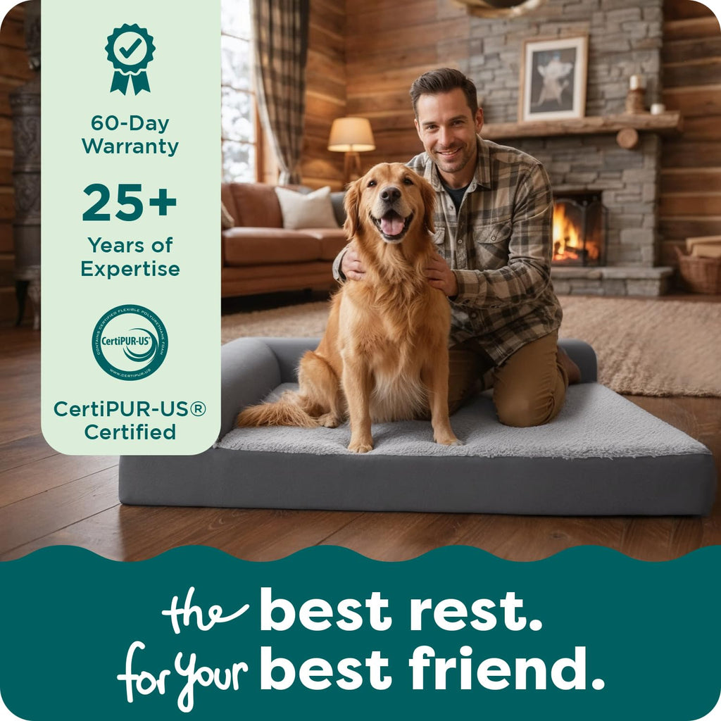 Orthopedic Dog Bed with Removable Bolsters & Washable Cover S937829