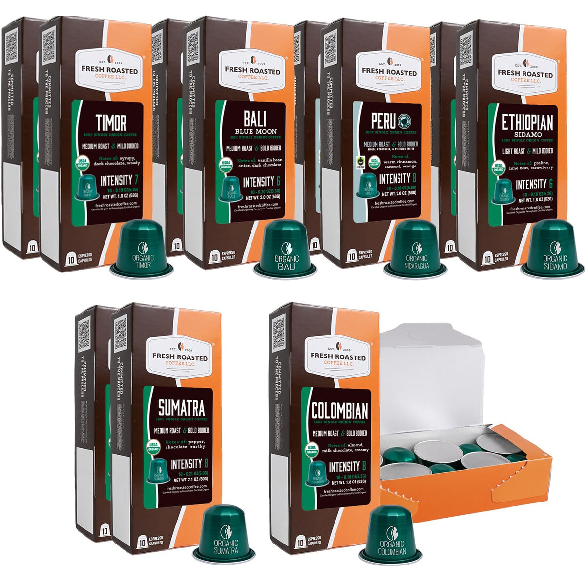 Organic Espresso Capsules for Nespresso OriginalLine, 120 Aluminum Capsules D25114