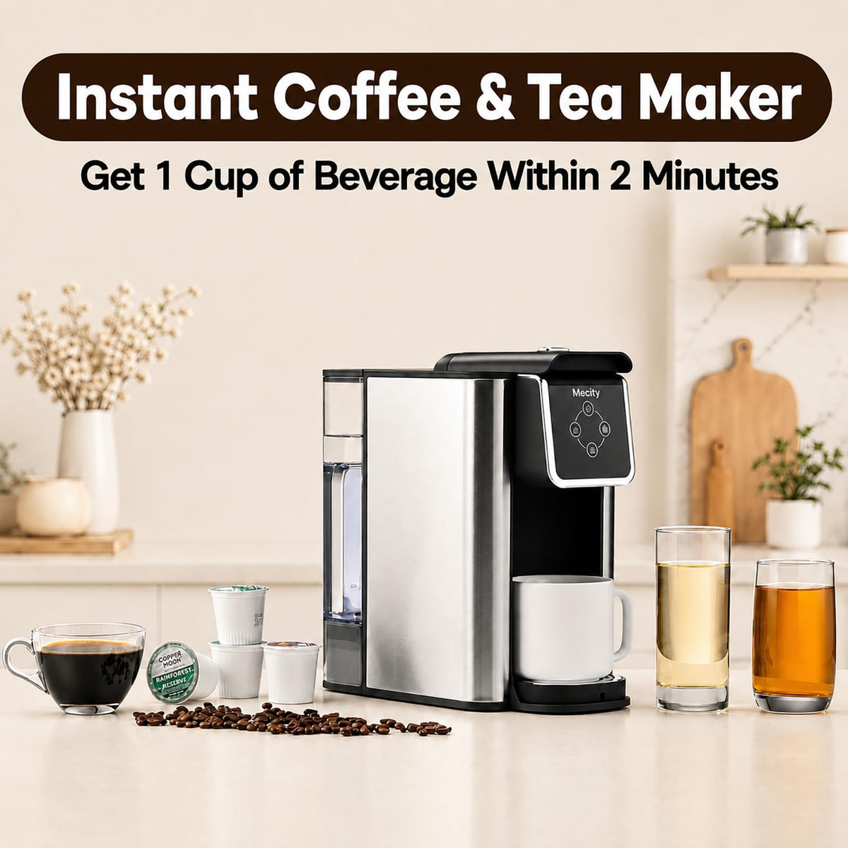3 in 1 Single Serve Coffee Maker with 50 Oz Water Reservoir S22787