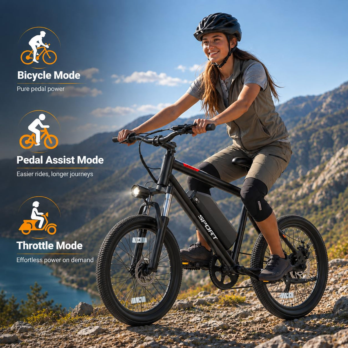Electric Bike for Adults 1000W Peak Motor 20"/26" Mountain Ebike C6738