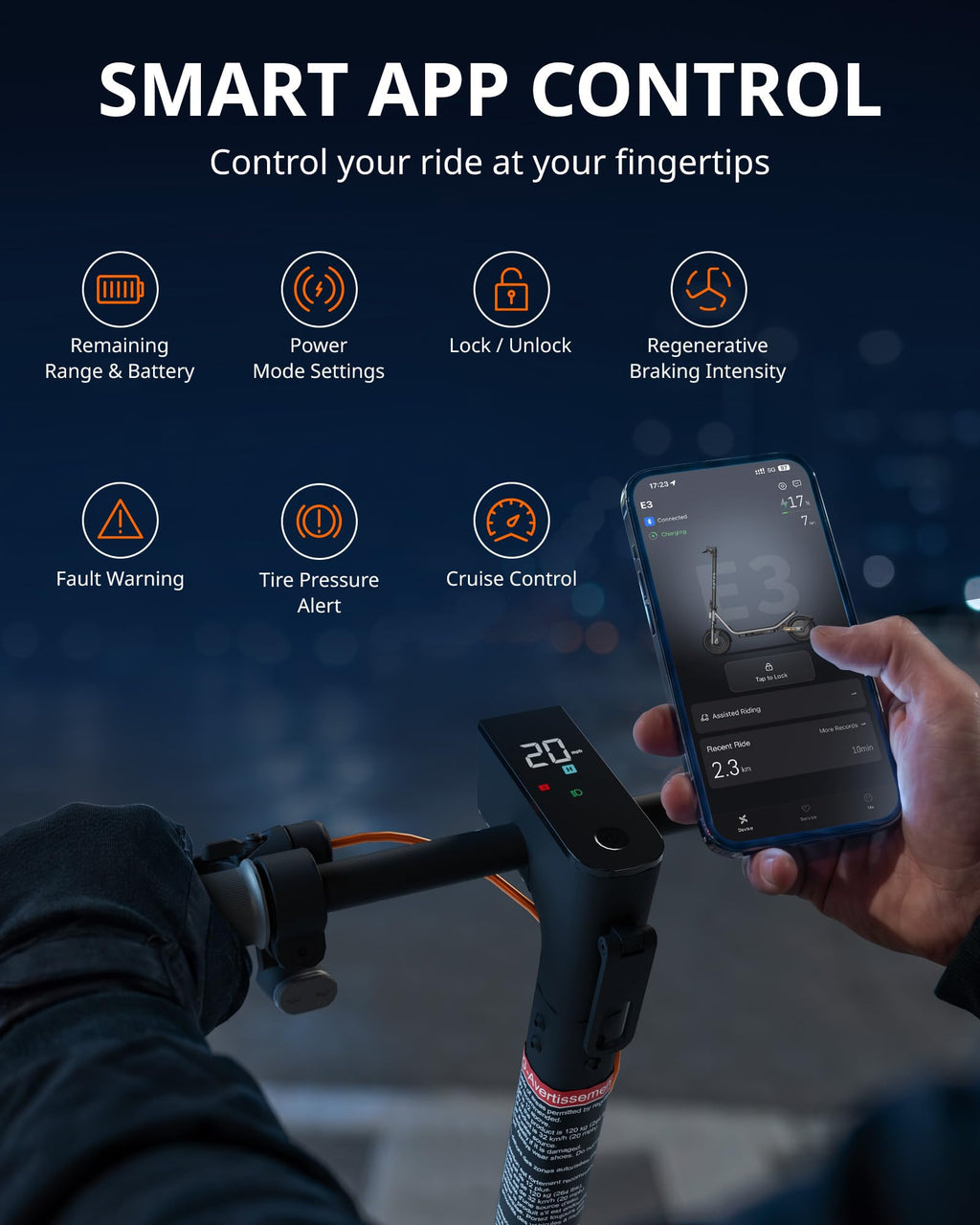 Electric Scooter for Adults, 20 MPH, 750W Peak Motor, 12" Tubeless Tires, Foldable V534