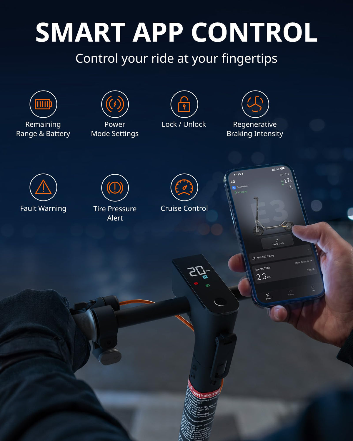 Electric Scooter for Adults, 20 MPH, 750W Peak Motor, 12" Tubeless Tires, Foldable V534