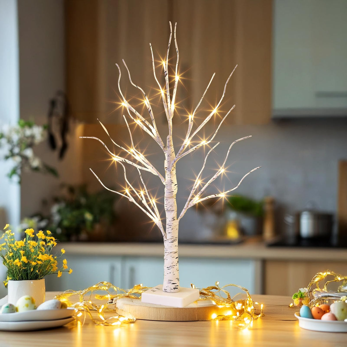 Lighted Birch Tree with Lights Q17756